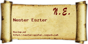 Nester Eszter névjegykártya
